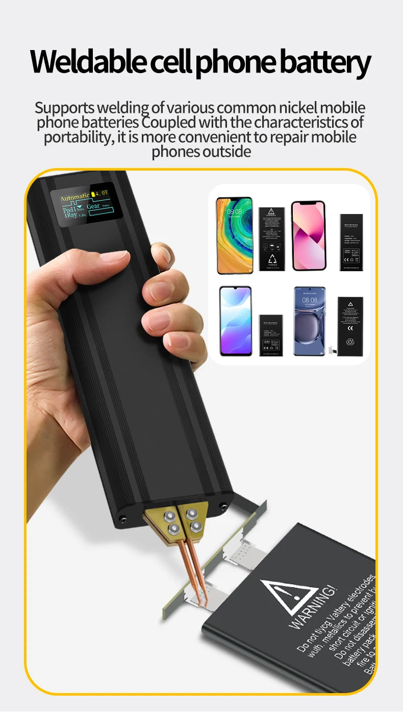 80 Gears Spot Welder Adjustable Portable Handheld Digital Display Mini Spot Welding Machine Automatic Trigger for 18650 Battery