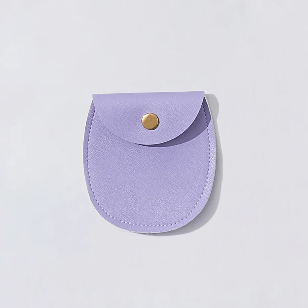 50Pcs Bulk Purple PU Leather Gold Button Snap Pouch Wedding Earring Ring Storage Party Gift Display Travel Packaging Bags