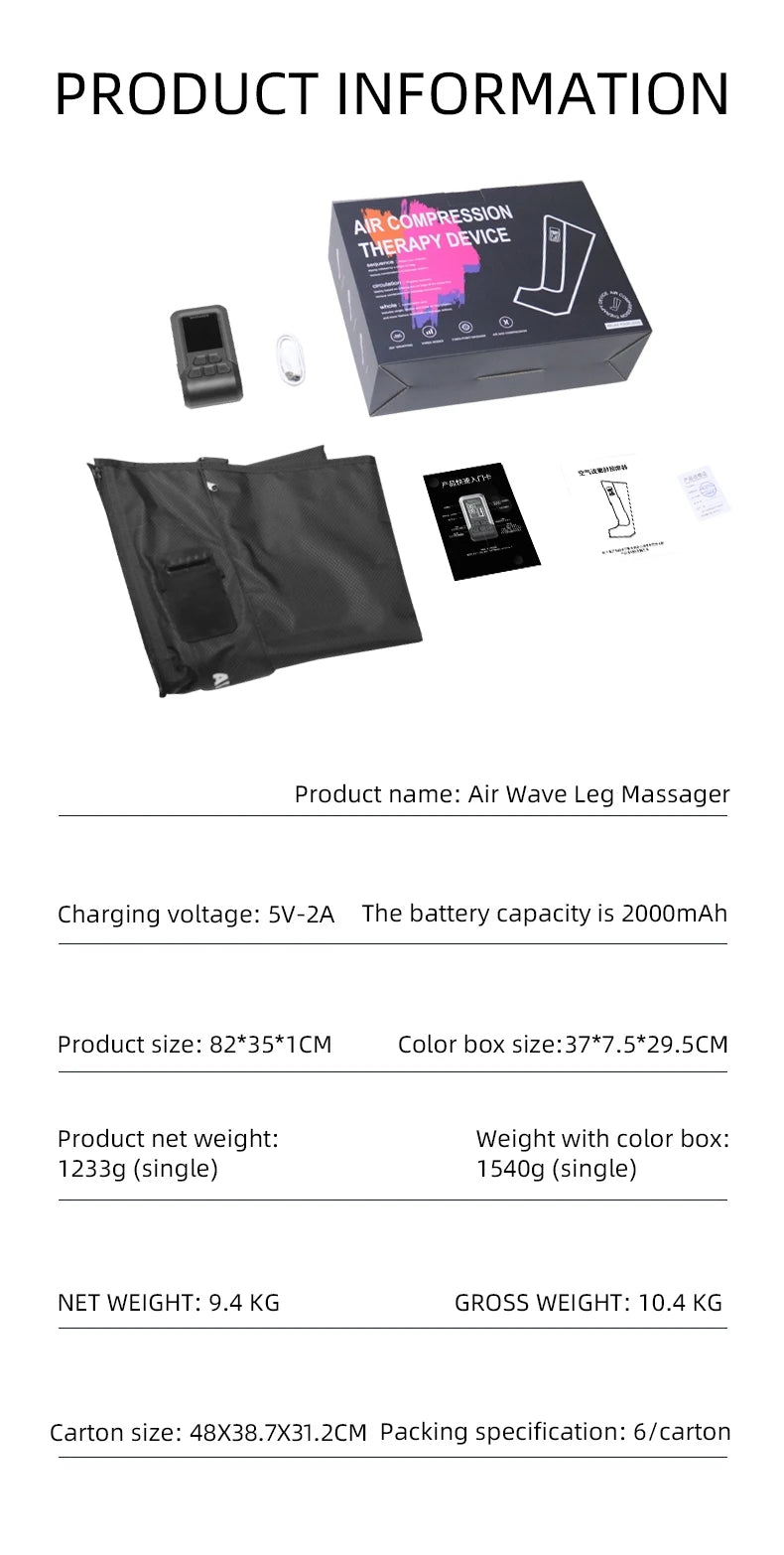 Air Compression Recovery System, Professional Sequential Training device, Foot Leg Recovery Boots for Improved Circulation