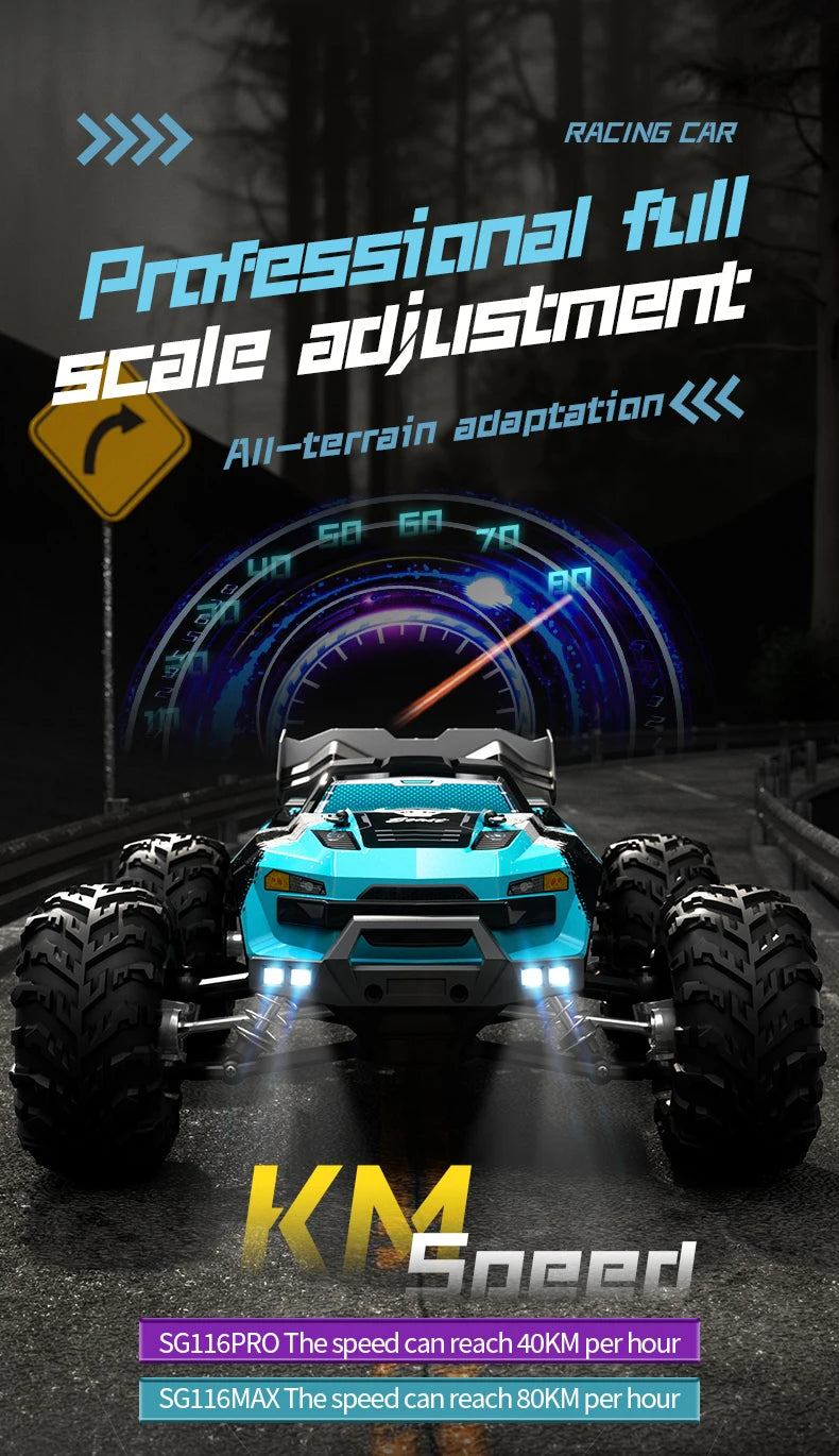 2.4G Remote Control Car 4WD Professional Racing Car SG116PRO/MAX Remote Control Car Brushless High Speed 80KM/H Off-road Drift