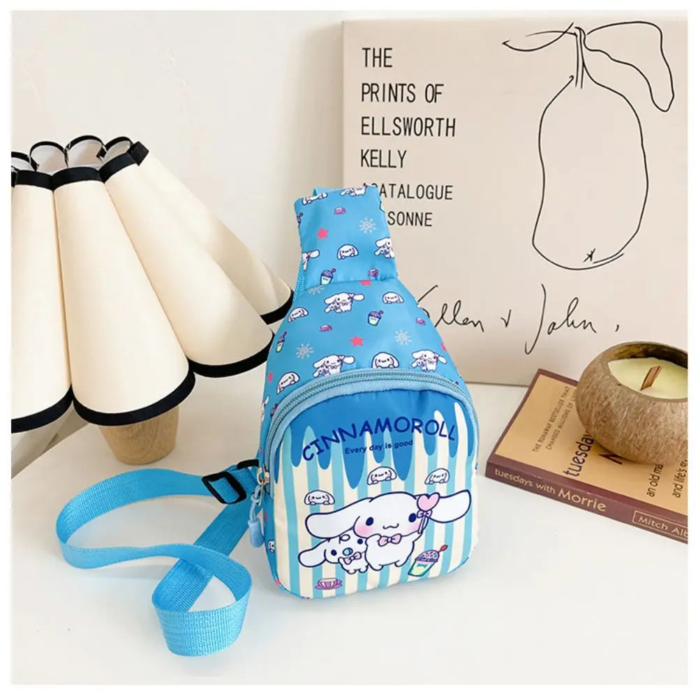 Hello Kitty Children Chest Bag Sanrio figure Kuromi Cute Coin Purse Shoulder Bag Boy Girl Cross Body Bag Fashion Messenger Bag