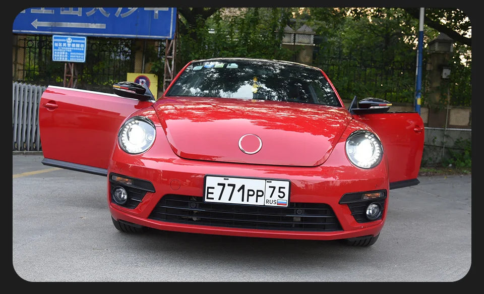 AKD Head Lamp for VW Beetle LED Headlight 1998-2021 Headlights Beetle DRL Turn Signal High Beam Angel Eye Projector Lens