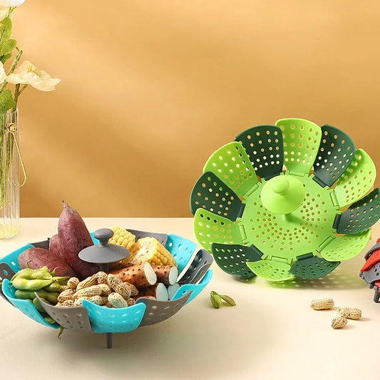 Folding Food Steamer Vegetable and Fruit Food Basket Steamer Rack Cooking Utensils Steam Kitchen Accessories