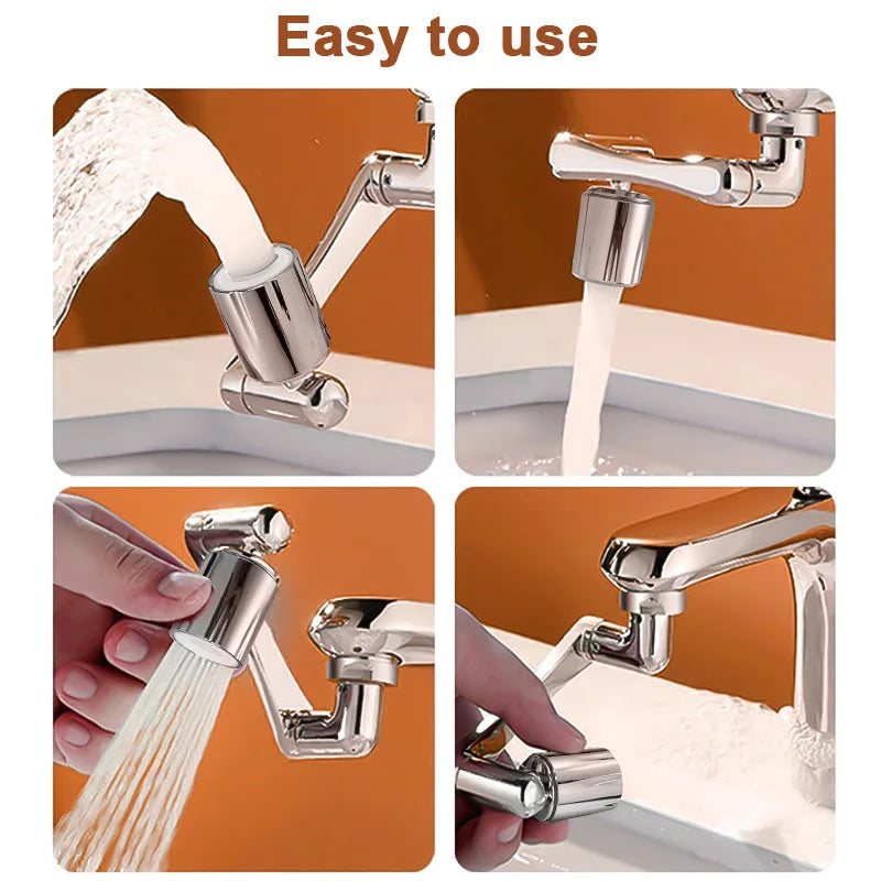 Universal 1080 °Swivel Robotic Arm Swivel Extension Faucet Aerator Kitchen Sink Faucet Extender Mixer Tap Nozzle Water Flow Mode
