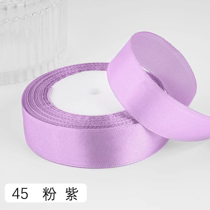 25yards/roll 1inch Satin Ribbon DIY Handmade Crafts Gift Box Flower Cake Decoration Wedding Birthday Party Festival Supplies