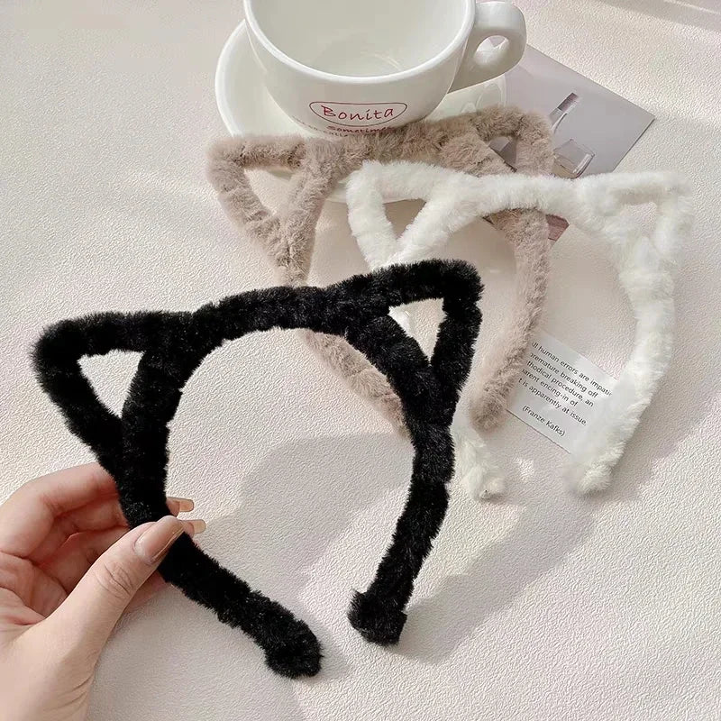 Plush Cat Ear Lolita Headbands Girls Cartoon Furry Hair Bands Hoop Women Cosplay Costume Party Headwear Korean Hair Accessories