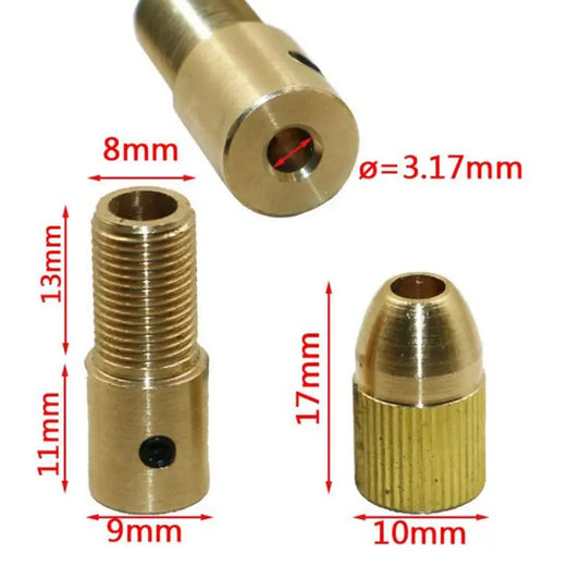 1~10PCS Set Brass Collet Mini Drill Chucks For Electric Motor Shaft Drill Bit Tool Chuck Adapter Quick Release Keyless Bit Adapt