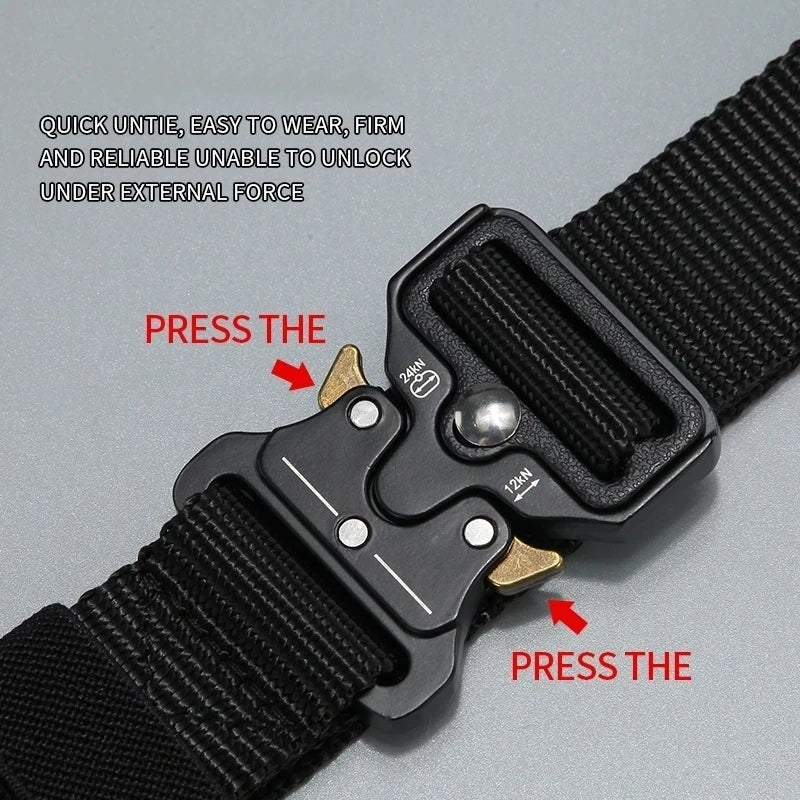 Men Belt Outdoor Hunting Outdoors Belt Multi-Function Buckle Nylon Belt High Quality Canvas Belt