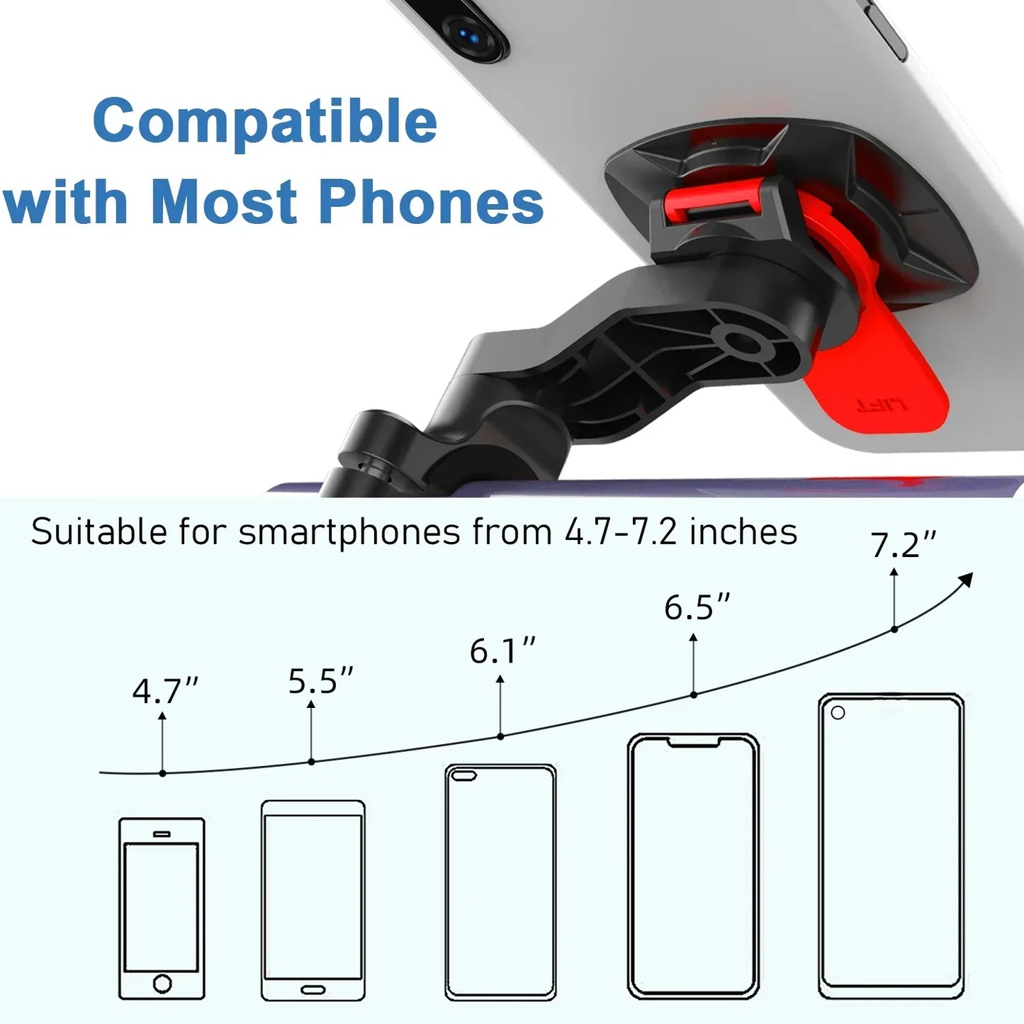 VIKEFON Bike Phone Holder Shock-resistant Motorcycle Bicycle Scooter Bike Handlebar Security Quick Lock Support Telephone Stand