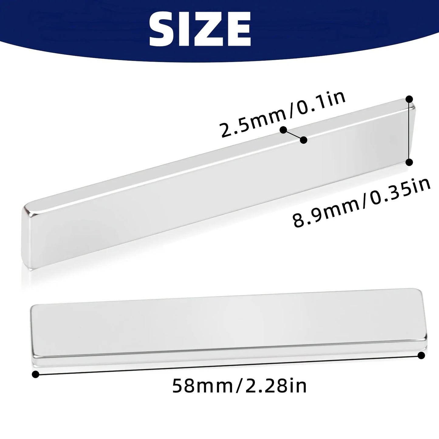 60X10X3mm Powerful Rare Earth Neodymium with Double,Sided Adhesive For Suitable for DIY Projects & Crafts