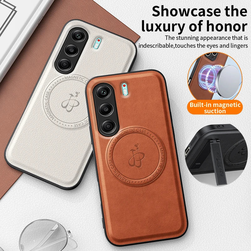 For Tecno Camon 40 Pro 4G 5G Magnetic Wireless Charging Leather Phone Case Shockproof Silicone Lens Protect Cover Cases Bracket