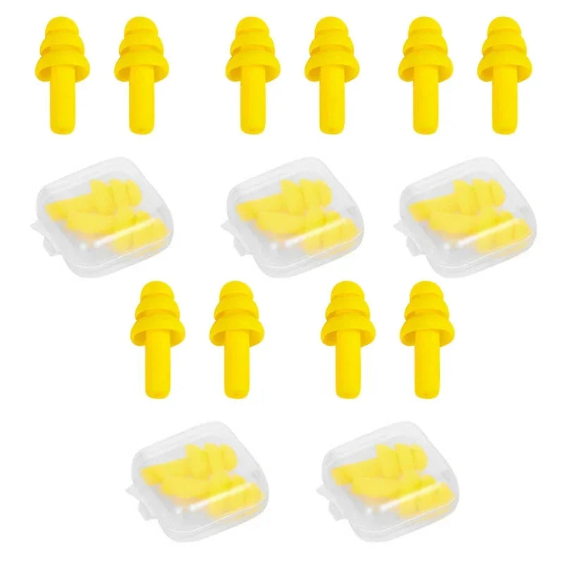 10pcs Soft Silicone Earplugs Waterproof Swimming Ear Plugs Reusable Noise Reduction Sleeping Ear Plugs Hearing Protector