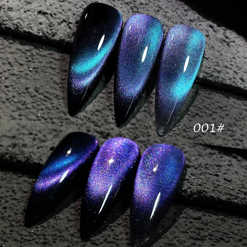 8ml 9D Rainbow Cat Eye Magnetic Nail Gel Phototherapy Adhesive Semi Permanent Nail Art Manicure Soak Off LED UV Gel