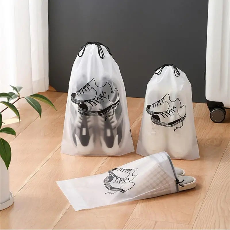 1~10PCS Eco Waterproof Transparent Mylar Plastic Home Organizer Handbags Drawstring Pouches Toiletry Carrier Traveling Pocket