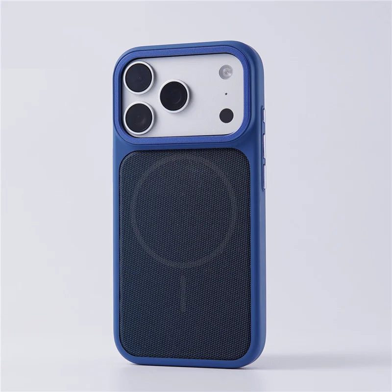 Original Tech Woven Canvas Magnetic Animation Phone Case For iPhone 17Pro 15 16 17Pro Max For Magsafe Matte Hard Protect Cover