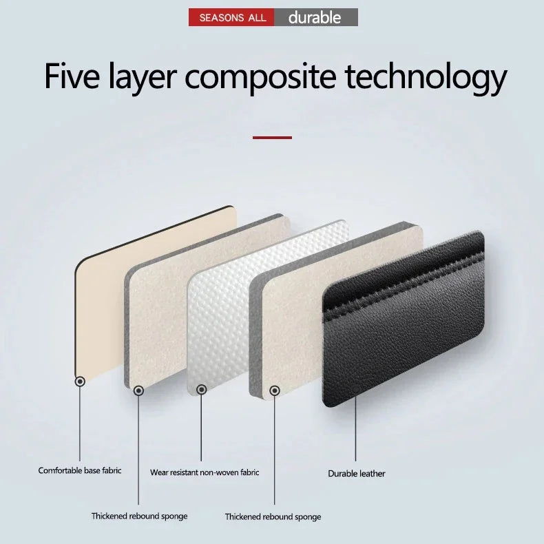 4 Pc Custom Luxury Breathable 3D Four Season Universal PU Leather Car Seat Cover Full Set