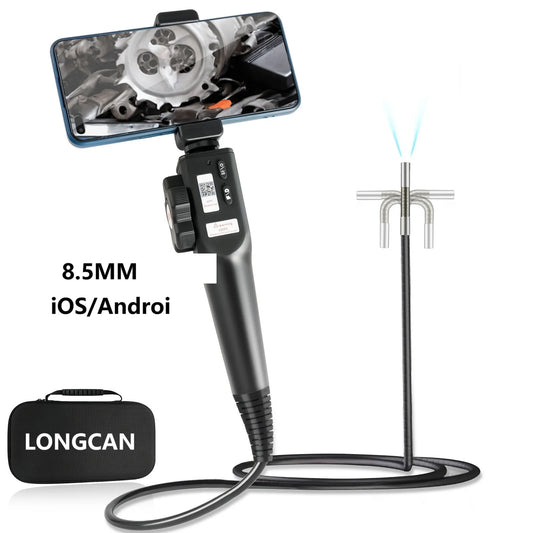 Two-Way Articulating Borescope Industrial Endoscope with 8.5mm Articulating Camera Head for Automotive Aircraft Mechanics