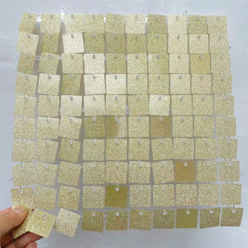 1000pc Shimmer Sequin Party Backdrop Curtain Metallic Foil Fringe Birthday Wedding Wall Decoration Photo Zone Booth Glitter Gold