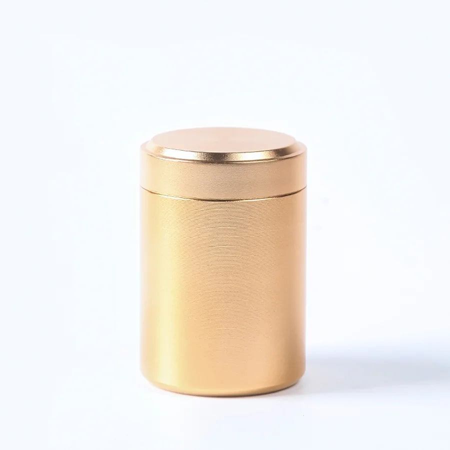 Small Tea Tin Canister Tea Tin Can Metal Container with Lid Sealed Container Food Storage Jars Loose Leaf Tea Storage Container