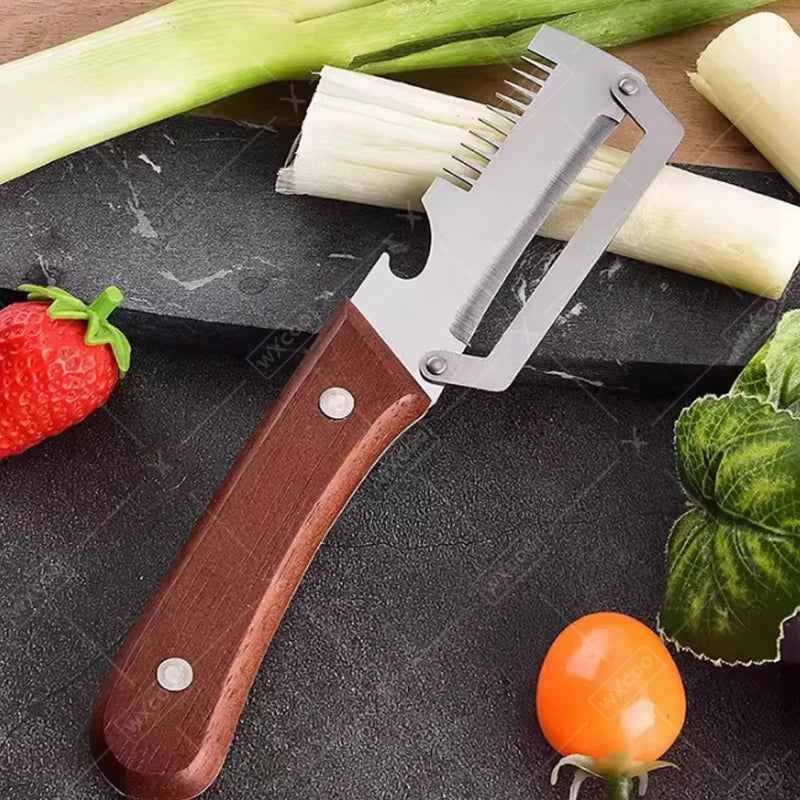 WXCOO MultiFunction Peeler Kitchen Stainless Steel Vegetable Peeler Fruit Knife 2-in-1 Bottle Opener Kitchen-Specific Peeler