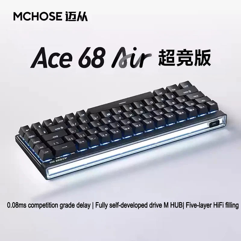MCHOSE ACE68 Air Magnetic Keyboard Magnetic Switch 8k Polling Rate 128k Scanning Rate RGB Light Box Customized Gaming Keyboard