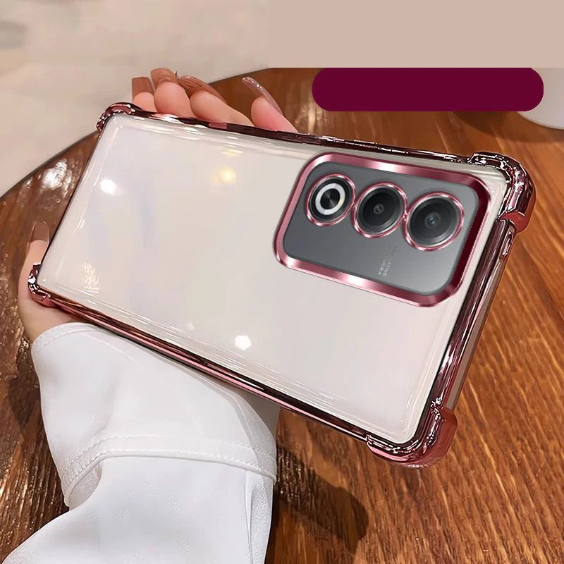 For OPPO A80 Case OPPO A3 Pro Phone Case oppo k12x A80 5G Cover Four Corners Thickening Shookproof Plating Silicone back cover