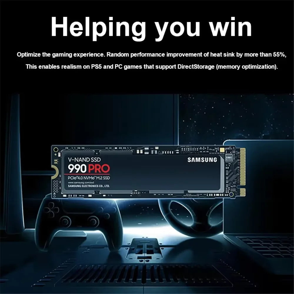 Samsung 990 Pro 1TB 2TB 4TB SSD PCIe Gen 4.0x4 Solid State Drive NVMe 2.0 M.2 2280 Internal SSD for Desktop Laptop