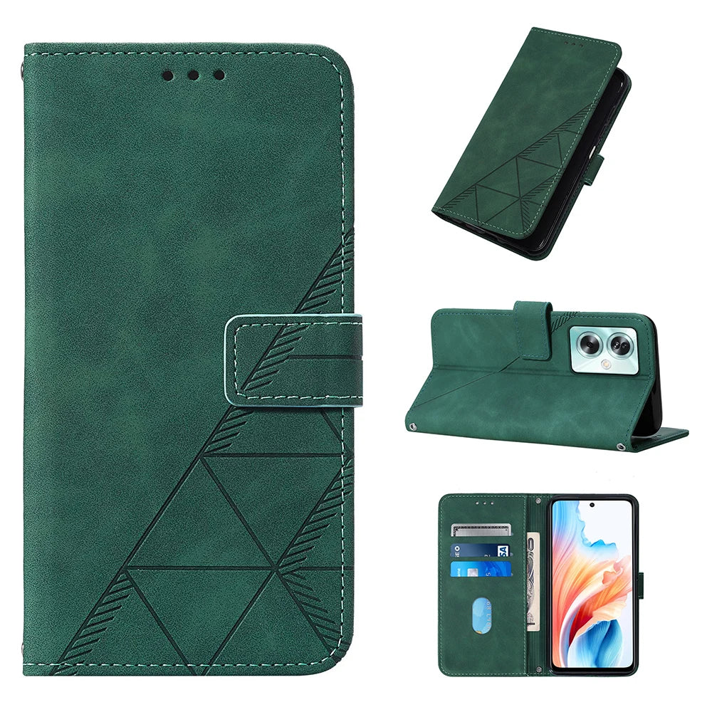 Flip Wallet Magnetic Leather Case For OPPO A98 A96 A95 A94 A93 A92 A80 A79 A78 A77S A77 A76 A74 A72 A60 5G 4G