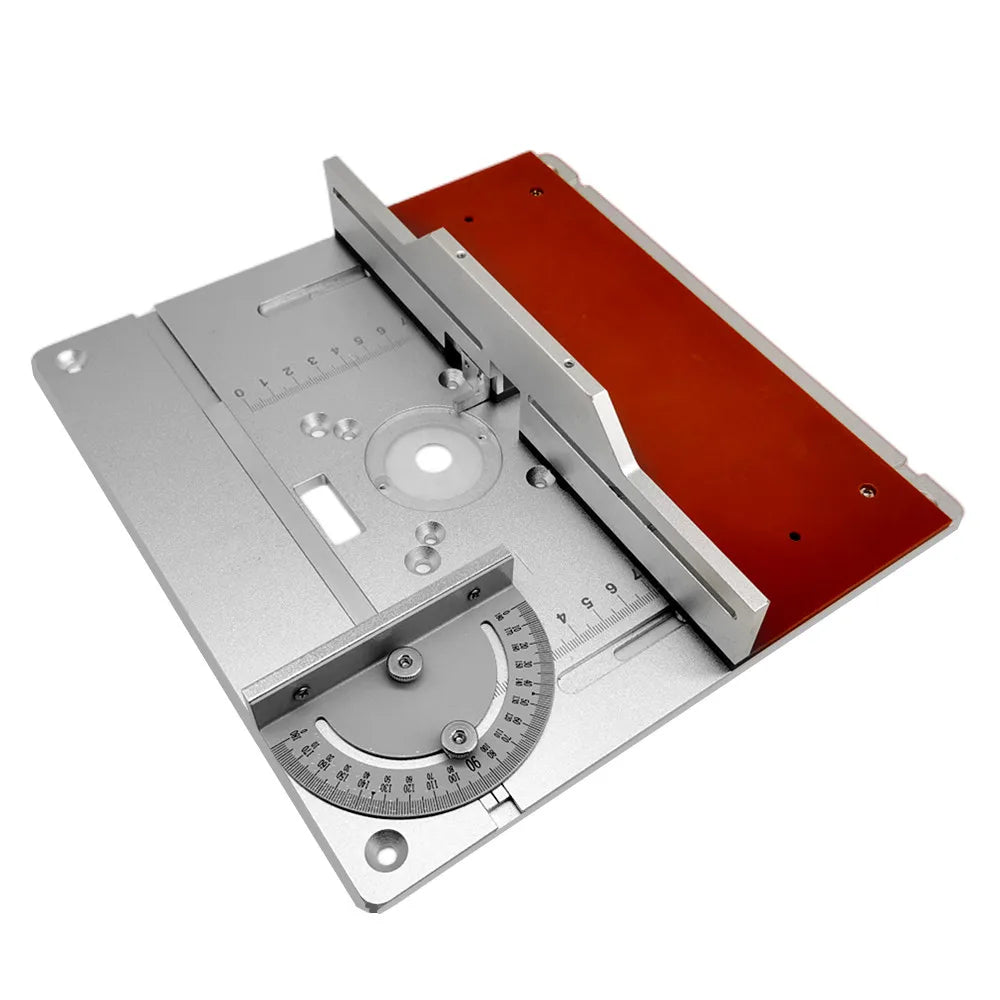 Upgraded Aluminium Router Table Insert Plate Woodworking Tool Set with Miter Gauge and Sliding Tenoning Fence for Router Table