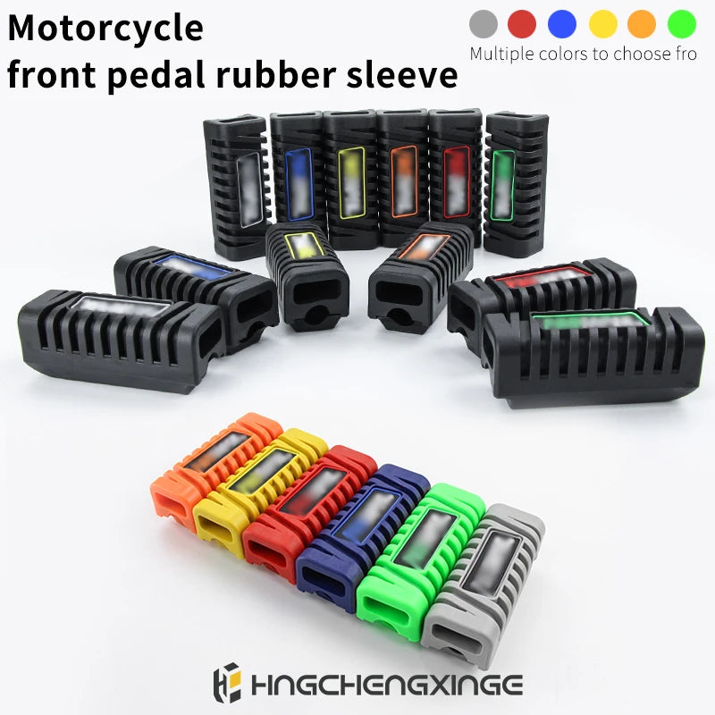 Motorcycle Universal Nonslip Front Footrest Pedal Foot Peg Footpeg Covers Set Rubber 1 Pair 12colors