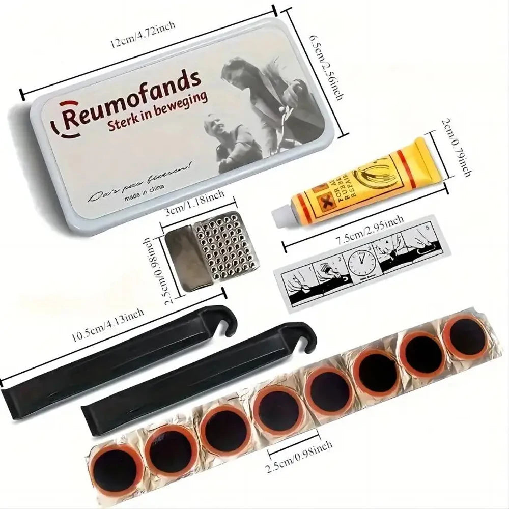 Bike Tire Repair Kit Patches Tire Flim Grinding Film Crowbar Multifunctional Tools Cycling Tire Patch Bicycle Repair Puncture