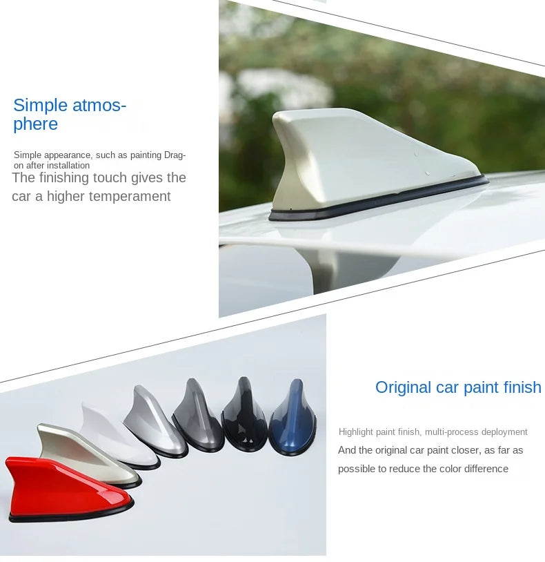 Car Radio Shark Fin Car Shark Antenna Radio FM Signal Design For All Automobiles Aerials Auto Exterior Styling Replacement Parts