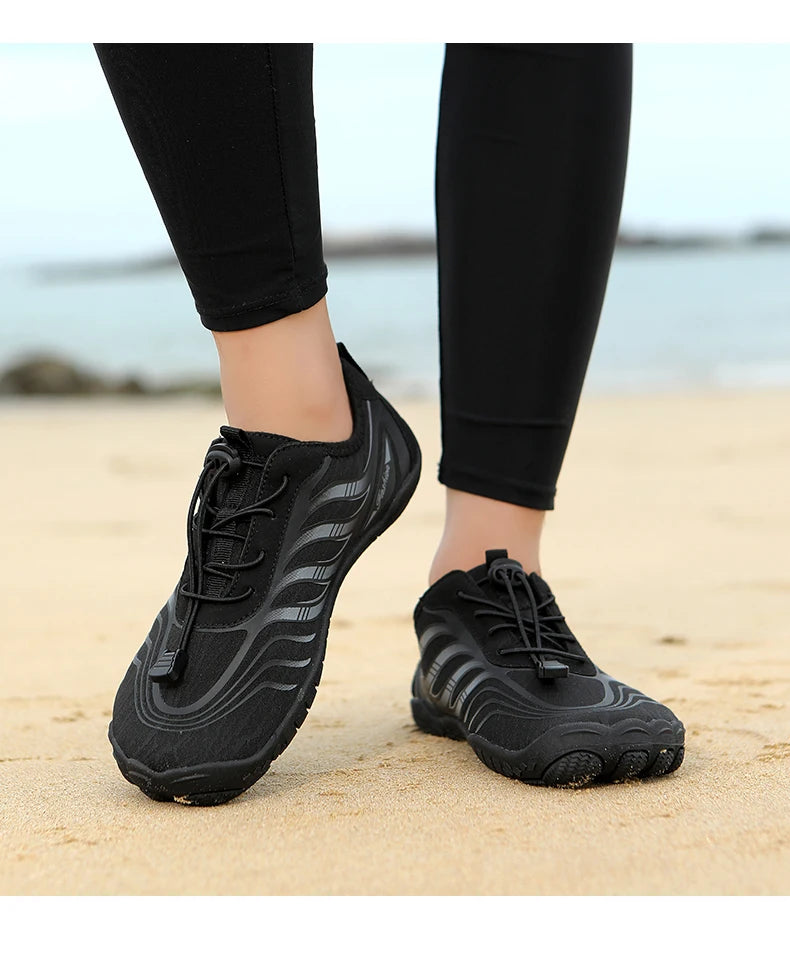 New Arrival Water Shoes Qiuck-Dry Aqua Shoes Men Women Outdoor Beach Swimming Wading Breathable Five-Finger Sneakers Size 36-46