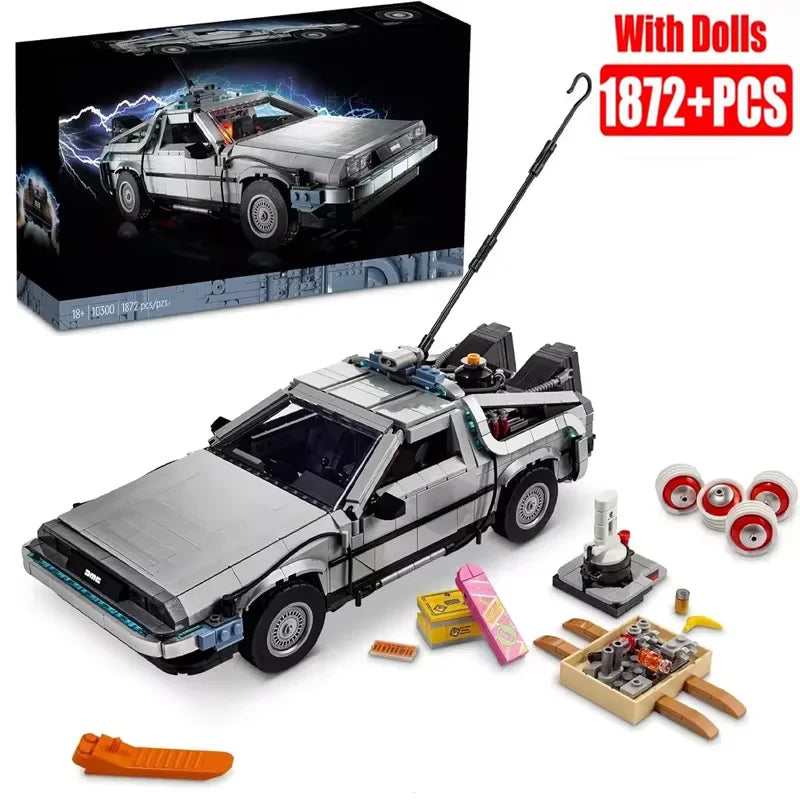 Technical NEW 1872Pcs Back to the Future Time Machine Building Blocks Vehicle Model 10300 Car Assemble Bricks oys Gifts For Kids