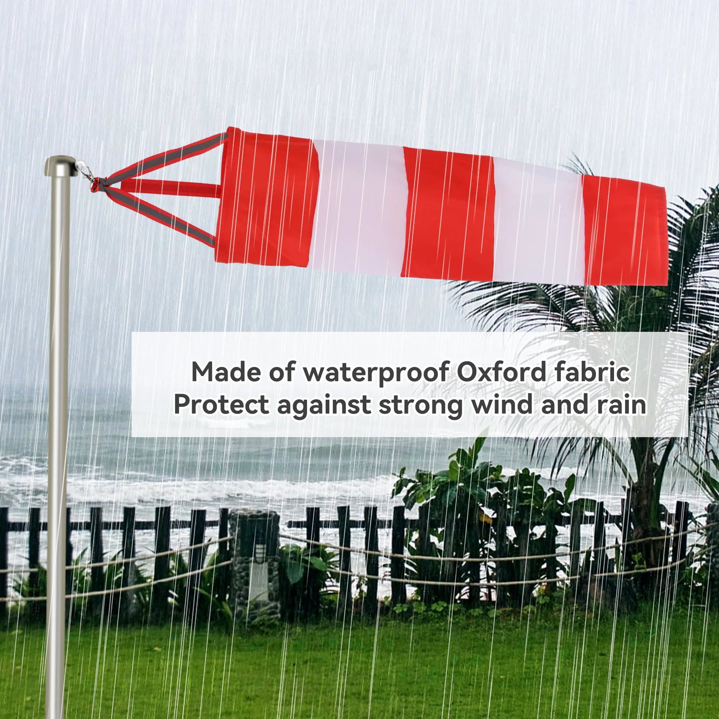 60cm Hanging Reflective Windsock Flags Wind Direction Indicators for Outdoor Airport Garden Farm Measurement Weather Vane