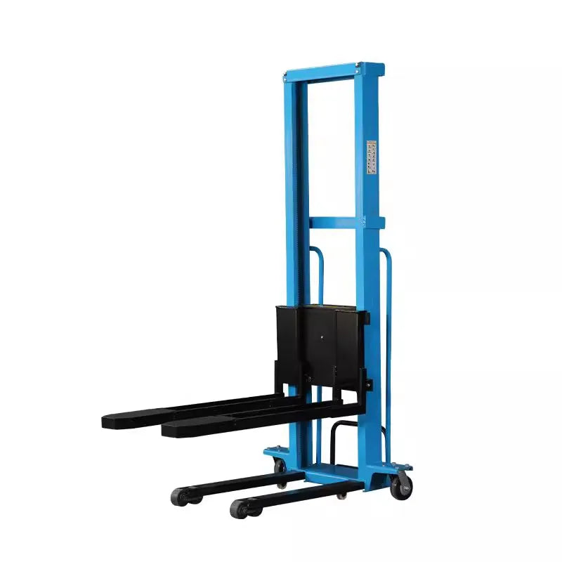 Electric portable forklift Small mobile stacker Electric hydraulic follower push lift