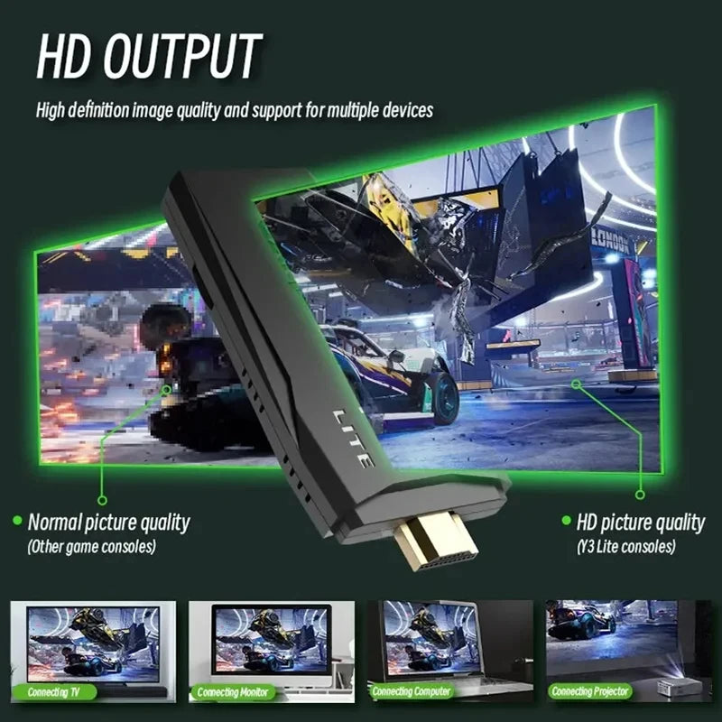 2025 New Video Game Sticks M8 Console 2.4G Dual Wireless Controller Game Stick 4K HDMI Output 15 Classic Emulators - 64G