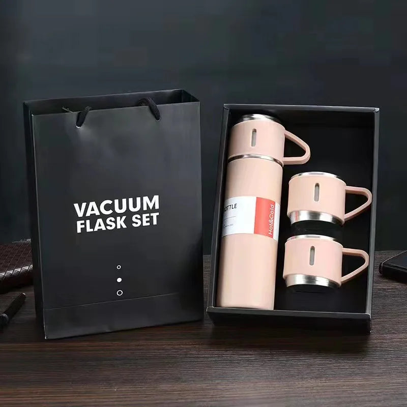 500ML 304 Stainless Steel Vacuum Thermos Gift Set Office Business Style Cup Thermos Portable Flask Thermos Flask