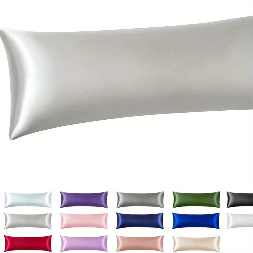 Silk Like Satin Pillowcase Standard Size, Black Smooth and Cooling Satin-Silk Pillow Cases for Hair and Skin