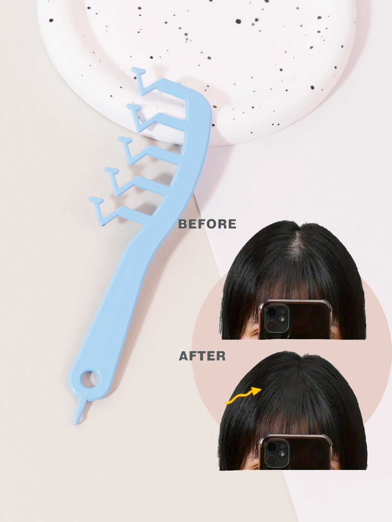1PCS hair styling, fluffy root comb, V-shaped hair comb, curly hair line comb, hair slit covering brush hair