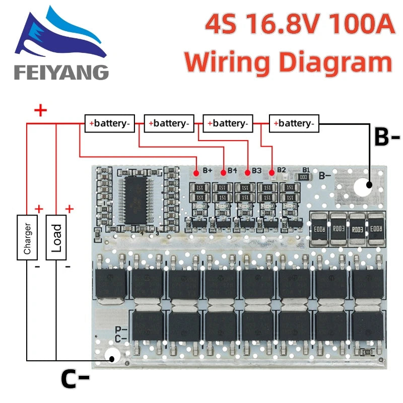 5S 4S 3S BMS 100A 21V 18V 16.8V 12V 18650 Li-ion LMO Ternary Lithium Battery Protection Circuit Board Balance Charging