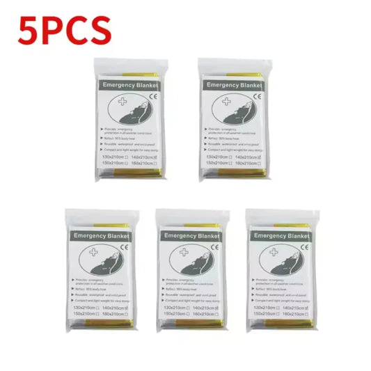 Outdoor Emergency Gold-Sliver Survival Blanket Waterproof First Aid Rescue Curtain Foil Thermal Military Blanket130X210Cm