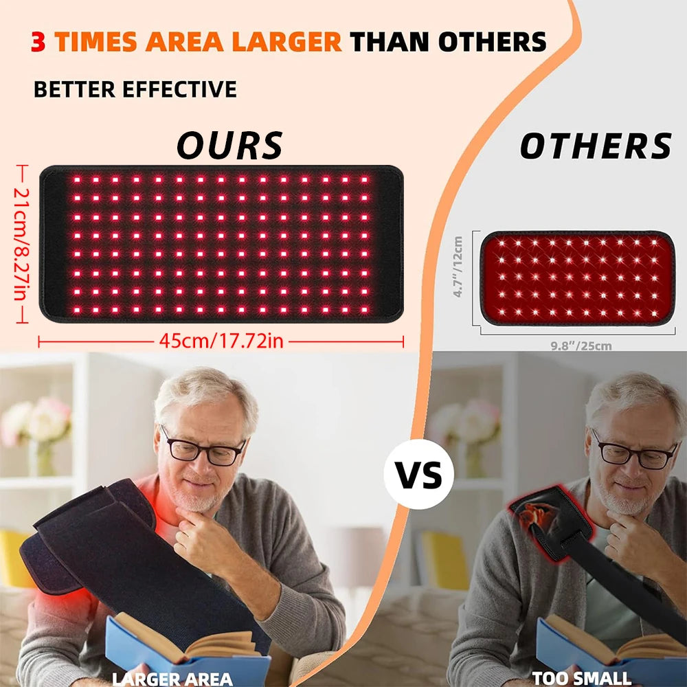 120 LED Red Light Belt 660nm&850nm Infrared Light Therapy Pad for Back Knee Hands Feet Relief Care Body Fatigue Deep Therapy