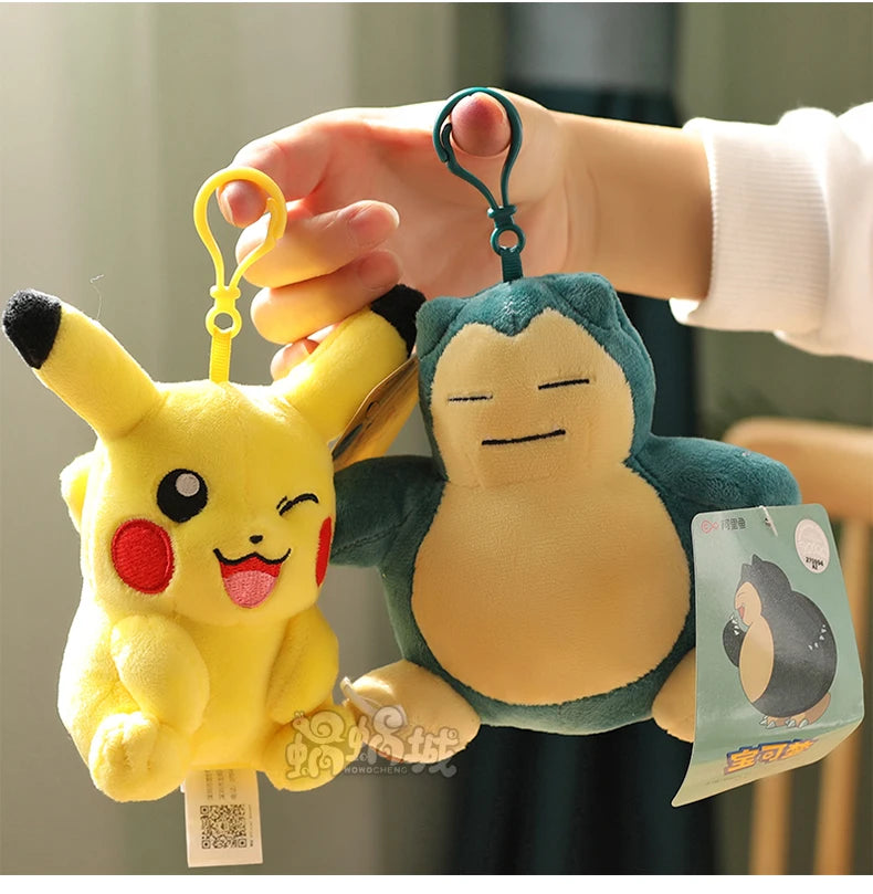 Clearance_Original Pokemon Plush Keychain Cartoon Toys Pikachu Charmander Psyduck Squirtle Snorlax Wobbuffet Doll Kids Kawai Toy