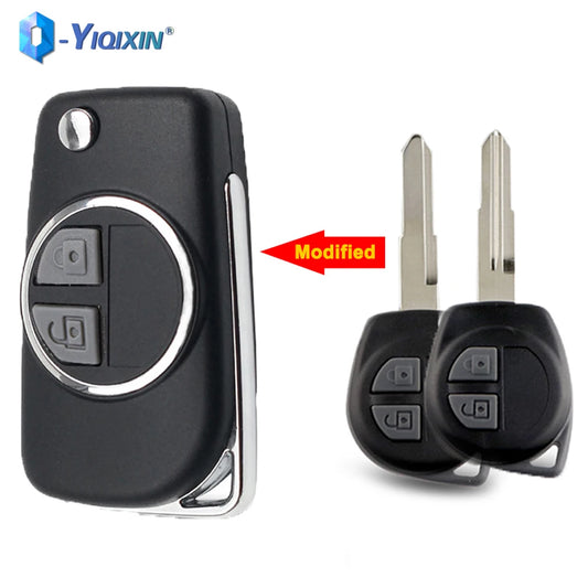 Modified Remote Car Key Shell For Suzuki Swift Grand Vitara Alto SX4 Liana Jimny Splash Flip FOB Case HU133R SZ11R Uncut Blade