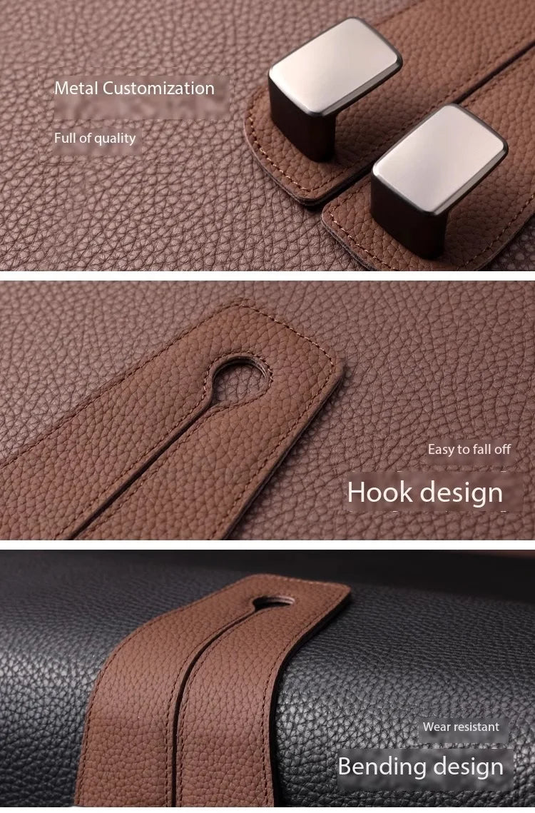 Real Leather Car Hook Seat Rear Front Seat Storage Bag Storage Bag Small Hook Clothes Sundries Hanger Clip Auto Car Parts
