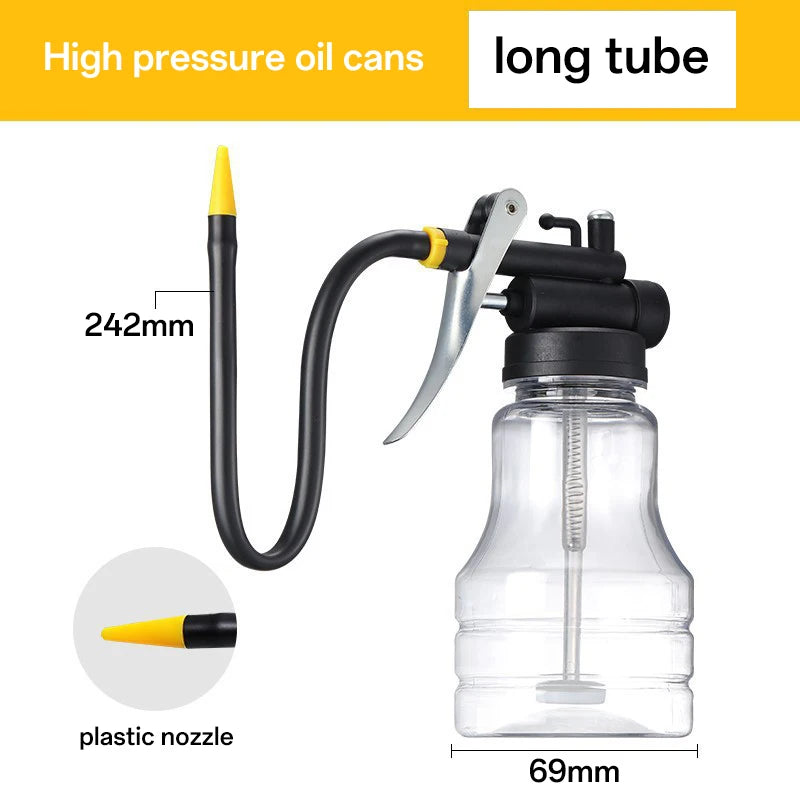 250ml transparent high-pressure Oil Cans Oiler Grease Guns butter hose manual high-pressure pump oiler grease gun