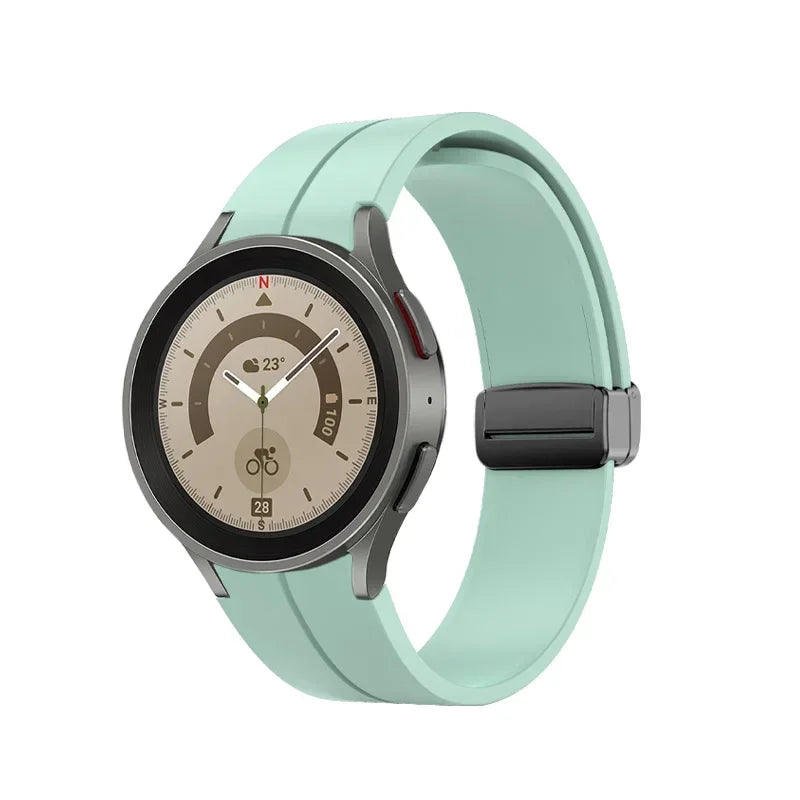 No Gap Soft Silicone Strap For Samsung Galaxy Watch 7 6 5 4 40mm 44mm Breathable Magnetic Wristband Watch 6 4 Classic/5 Pro 45mm