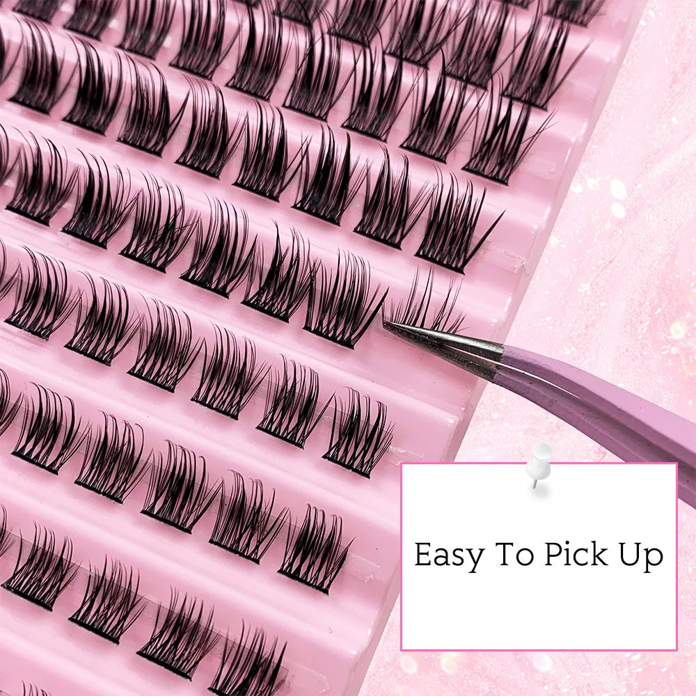 MIAOJIE Lash Clusters 120pcs Cluster Lashes 8-16mm Individual Lashes Natural Look D Curl Fluffy Cluster Lashes DIY Eyelash Exten