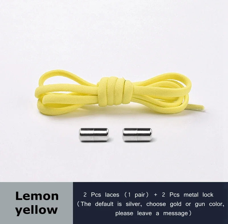 Elastic laces Sneakers Colorful Options No tie Shoelace for Sports Round Shoelaces without ties Kids Adult Shoes  Accessories